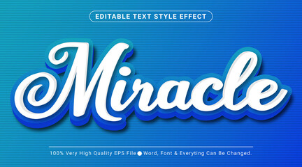 3d Miracle Blue Layered Text Effect, Editable Text Effect