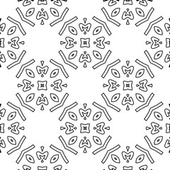 Geometric vector pattern with triangular elements. Seamless abstract ornament for wallpapers and backgrounds. Black and white colors. 