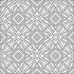 Geometric vector pattern with triangular elements. Seamless abstract ornament for wallpapers and backgrounds. Black and white colors. 