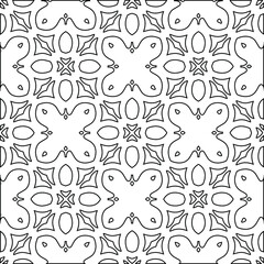 Geometric vector pattern with triangular elements. Seamless abstract ornament for wallpapers and backgrounds. Black and white colors. 