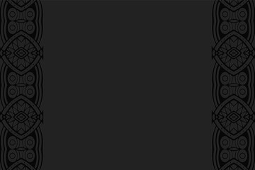 Geometric volumetric convex black background. Ethnic African, Mexican, Native American style. 3D texture from a beautiful ornament for design decoration. Vertical inserts.