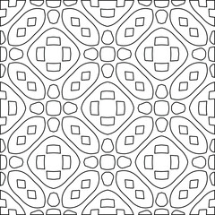 Geometric vector pattern with triangular elements. Seamless abstract ornament for wallpapers and backgrounds. Black and white colors. 