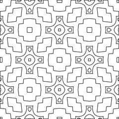 Geometric vector pattern with triangular elements. Seamless abstract ornament for wallpapers and backgrounds. Black and white colors. 