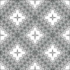 Fototapeta premium Geometric vector pattern with triangular elements. Seamless abstract ornament for wallpapers and backgrounds. Black and white colors. 