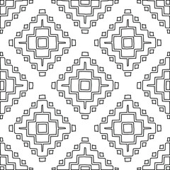 Geometric vector pattern with triangular elements. Seamless abstract ornament for wallpapers and backgrounds. Black and white colors. 