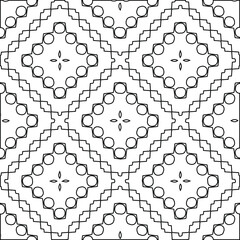 Geometric vector pattern with triangular elements. Seamless abstract ornament for wallpapers and backgrounds. Black and white colors. 