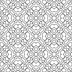 Geometric vector pattern with triangular elements. Seamless abstract ornament for wallpapers and backgrounds. Black and white colors. 