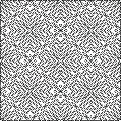 Geometric vector pattern with triangular elements. Seamless abstract ornament for wallpapers and backgrounds. Black and white colors. 