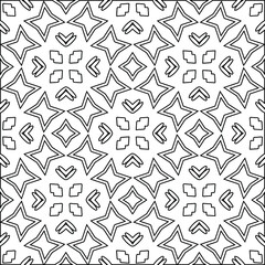 Geometric vector pattern with triangular elements. Seamless abstract ornament for wallpapers and backgrounds. Black and white colors. 