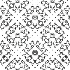 Geometric vector pattern with triangular elements. Seamless abstract ornament for wallpapers and backgrounds. Black and white colors. 