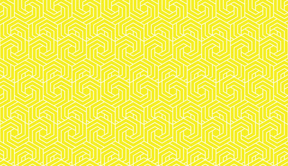 Fototapeta premium Abstract geometric pattern with stripes, lines. Seamless vector background. White and yellow ornament. Simple lattice graphic design