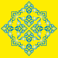 vector oriental chinese ornament, asian traditional pattern, floral vintage element, cut silhouette, ornament central asia, applique work, mongolian ornament