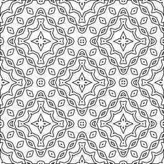 Geometric vector pattern with triangular elements. Seamless abstract ornament for wallpapers and backgrounds. Black and white colors. 