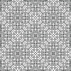 Geometric vector pattern with triangular elements. Seamless abstract ornament for wallpapers and backgrounds. Black and white colors. 