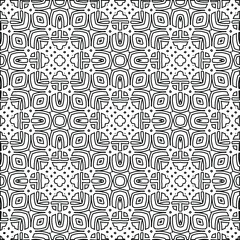Geometric vector pattern with triangular elements. Seamless abstract ornament for wallpapers and backgrounds. Black and white colors. 