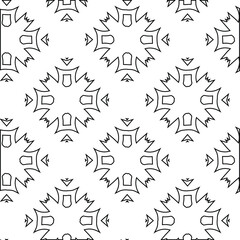 Geometric vector pattern with triangular elements. Seamless abstract ornament for wallpapers and backgrounds. Black and white colors. 