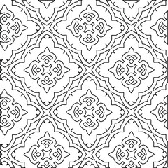 Geometric vector pattern with triangular elements. Seamless abstract ornament for wallpapers and backgrounds. Black and white colors. 