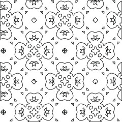 Geometric vector pattern with triangular elements. Seamless abstract ornament for wallpapers and backgrounds. Black and white colors. 