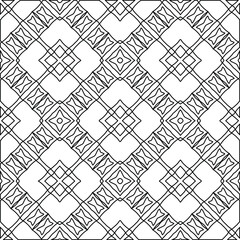 Geometric vector pattern with triangular elements. Seamless abstract ornament for wallpapers and backgrounds. Black and white colors. 
