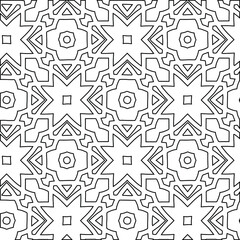 Geometric vector pattern with triangular elements. Seamless abstract ornament for wallpapers and backgrounds. Black and white colors. 