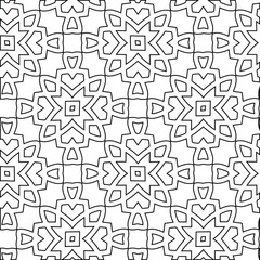 Geometric vector pattern with triangular elements. Seamless abstract ornament for wallpapers and backgrounds. Black and white colors. 