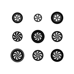 tires and wheels icon collections . car wheels vector isolated.