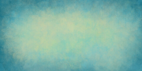 green turquoise dark vintage abstract simple classic background with tinted edges and place for text. Green and yellow shades. Art background