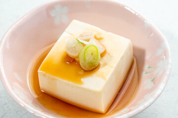 Healthy tofu stewed in a Earthenware pot