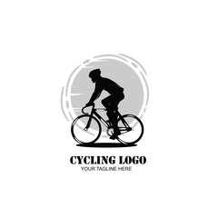 Fototapeta na wymiar Silhouette of a cyclist logo