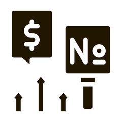 increase in cash rates glyph icon vector. increase in cash rates sign. isolated symbol illustration