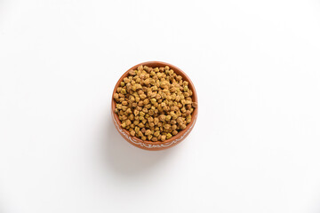 Chickpeas gram in wood bowl
