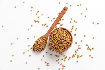 chickpeas ( Gram) in wood bowl with spoon