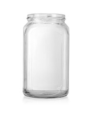 empty glass jar isolated