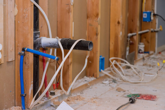 Repairs For Remodeling In The Kitchen That Is Under Renovation, Reconstruction With Demolition Old Drywall