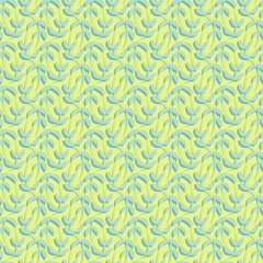 Fototapeta premium Vector green blue leaves spring seamless pattern 