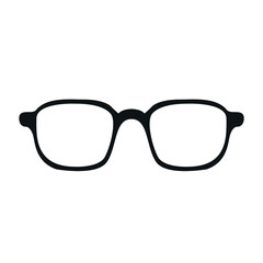 Eye glasses vector icon. Illustration flat style, silhouette isolated on white background.