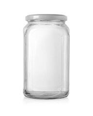 empty glass jar isolated