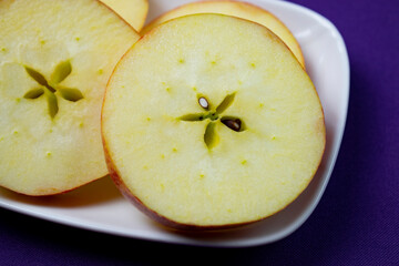 sliced apple on a plate