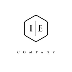initial IE logo design vector