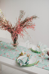 Beautiful holiday Easter table setting