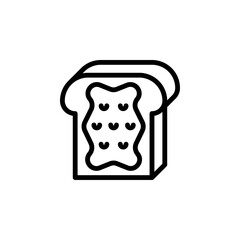 Bread jam icon. Line icon, logo, or symbol isolated on white background. Peanut butter bread.