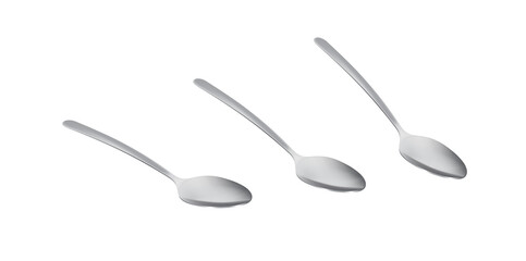 Realistic 3d metal cutlery. Stainless utensil - tea spoon.