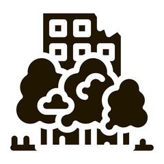 forest ruined house background glyph icon vector. forest ruined house background sign. isolated symbol illustration