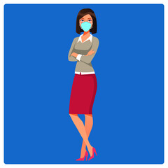 Fototapeta premium Vector illustration for Woman with Face Mask EPS10