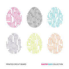 Vector printed circuit board pattern easter eggs