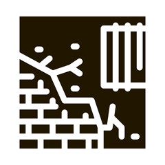 dropped foundation of house glyph icon vector. dropped foundation of house sign. isolated symbol illustration