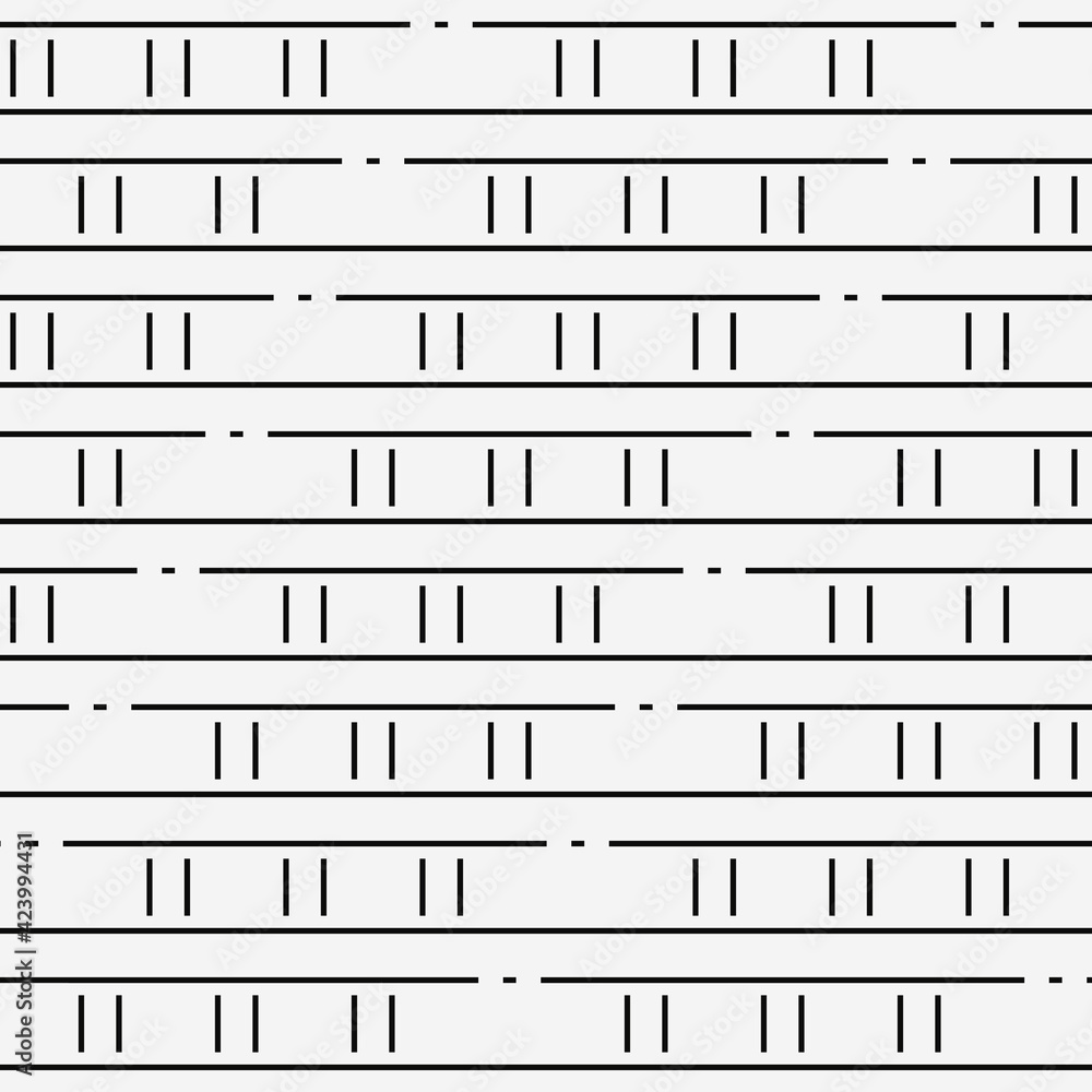 Poster Dashed Lines Seamless Pattern. Monochrome Seamless Pattern. Vector.
