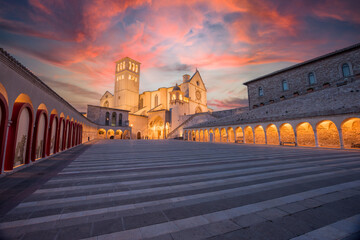Basilica di San Francesco, Assisi - obrazy, fototapety, plakaty