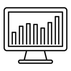 Broker trade monitor icon, outline style