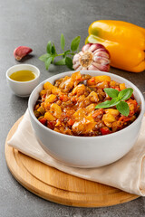 Ratatouille. Traditional French stew of summer vegetables. Traditional Ratatouille.